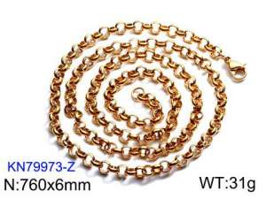 SS Gold-Plating Necklace - KN79973-Z