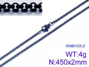 Stainless Steel Black-plating Necklace - KN80103-Z