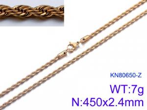 Staineless Steel Small Gold-plating Chain - KN80650-Z