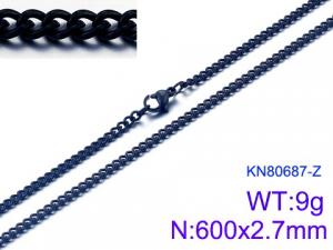 Stainless Steel Black-plating Necklace - KN80687-Z
