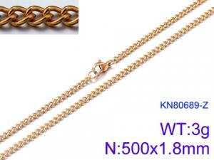 Staineless Steel Small Gold-plating Chain - KN80689-Z