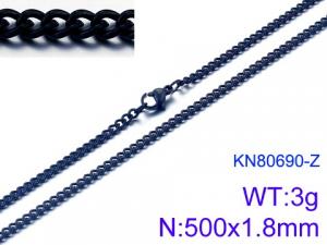 Stainless Steel Black-plating Necklace - KN80690-Z
