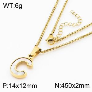 SS Gold-Plating Necklace - KN81207-K
