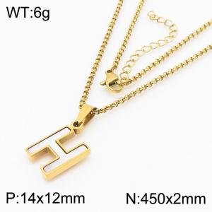 SS Gold-Plating Necklace - KN81212-K