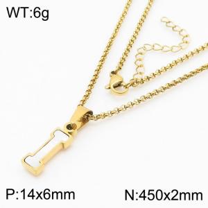 SS Gold-Plating Necklace - KN81213-K