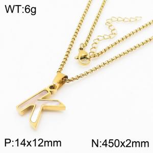 SS Gold-Plating Necklace - KN81215-K