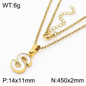 SS Gold-Plating Necklace - KN81223-K