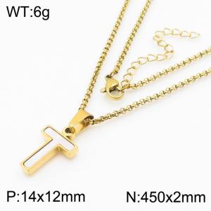 SS Gold-Plating Necklace - KN81224-K