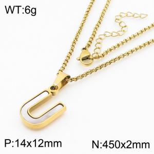 SS Gold-Plating Necklace - KN81225-K