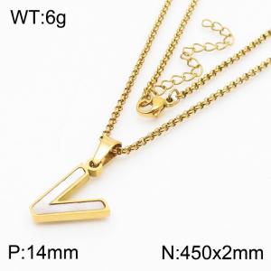 SS Gold-Plating Necklace - KN81226-K