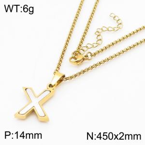 SS Gold-Plating Necklace - KN81228-K