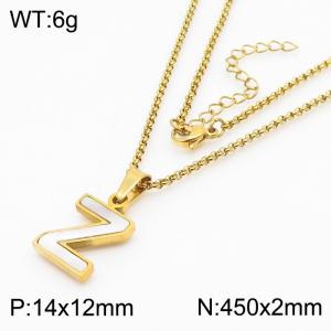 SS Gold-Plating Necklace - KN81230-K