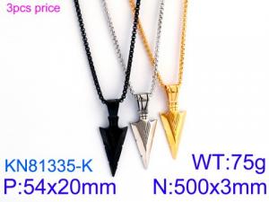 SS Gold-Plating Necklace - KN81335-K