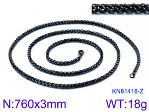 Stainless Steel Black-plating Necklace - KN81418-Z
