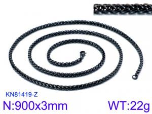Stainless Steel Black-plating Necklace - KN81419-Z
