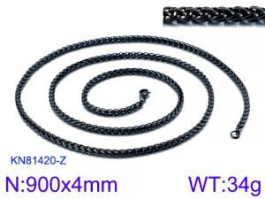 Stainless Steel Black-plating Necklace - KN81420-Z