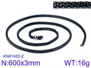 Stainless Steel Black-plating Necklace - KN81422-Z
