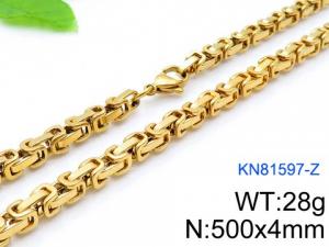SS Gold-Plating Necklace - KN81597-Z