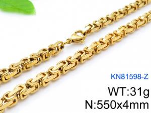 SS Gold-Plating Necklace - KN81598-Z