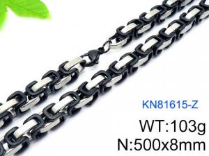 Stainless Steel Black-plating Necklace - KN81615-Z