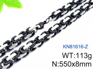 Stainless Steel Black-plating Necklace - KN81616-Z