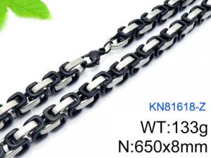 Stainless Steel Black-plating Necklace - KN81618-Z