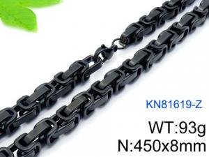 Stainless Steel Black-plating Necklace - KN81619-Z