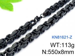 Stainless Steel Black-plating Necklace - KN81621-Z