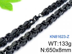 Stainless Steel Black-plating Necklace - KN81623-Z