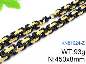Stainless Steel Black-plating Necklace - KN81624-Z