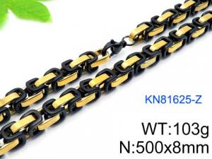 Stainless Steel Black-plating Necklace - KN81625-Z