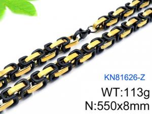 Stainless Steel Black-plating Necklace - KN81626-Z