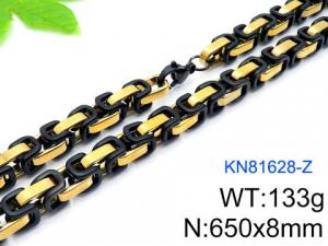 Stainless Steel Black-plating Necklace - KN81628-Z