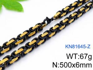 Stainless Steel Black-plating Necklace - KN81645-Z