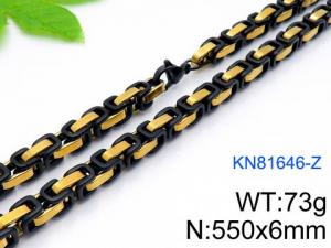 Stainless Steel Black-plating Necklace - KN81646-Z