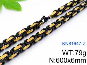 Stainless Steel Black-plating Necklace - KN81647-Z