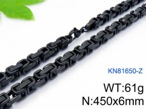 Stainless Steel Black-plating Necklace - KN81650-Z