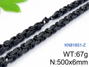 Stainless Steel Black-plating Necklace - KN81651-Z