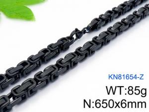 Stainless Steel Black-plating Necklace - KN81654-Z