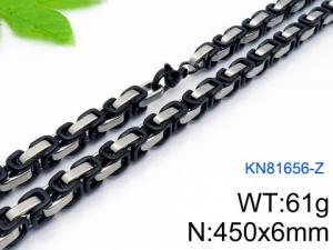 Stainless Steel Black-plating Necklace - KN81656-Z