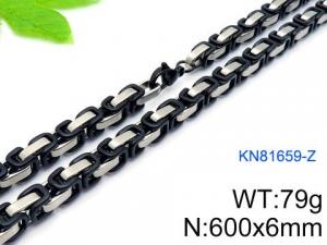 Stainless Steel Black-plating Necklace - KN81659-Z