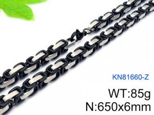 Stainless Steel Black-plating Necklace - KN81660-Z