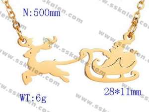 SS Gold-Plating Necklace - KN81866-WG