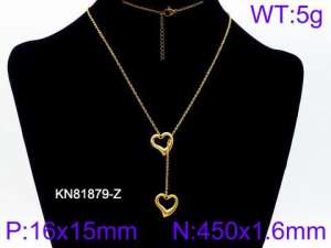 SS Gold-Plating Necklace - KN81879-Z