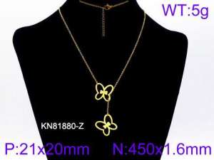SS Gold-Plating Necklace - KN81880-Z