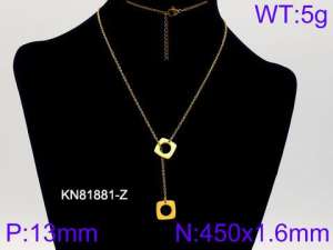 SS Gold-Plating Necklace - KN81881-Z