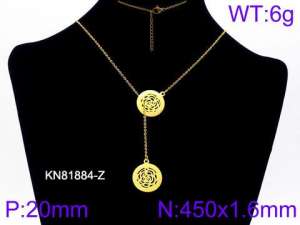 SS Gold-Plating Necklace - KN81884-Z