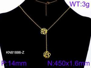 SS Gold-Plating Necklace - KN81886-Z