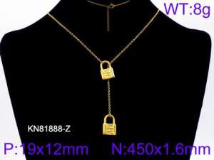 SS Gold-Plating Necklace - KN81888-Z