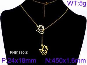 SS Gold-Plating Necklace - KN81890-Z